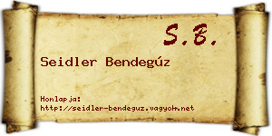 Seidler Bendegúz névjegykártya
